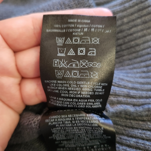 G by Guess Men's Knit Mock Neck Zip Cardigan Sz. XL Gray Ribbed Texture Sweater - Picture 13 of 16